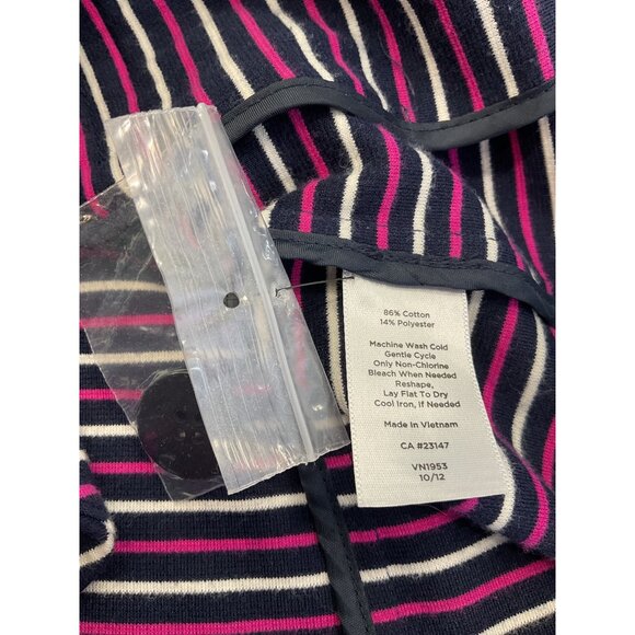 Talbots Soft Knit Navy, Pink, Striped Blazer Lightweight Size 1X - Picture 5 of 6